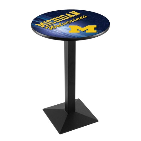 Holland Bar Stool Co 36" Blk Wrinkle Michigan Pub Table, 36" dia. Top L217B3636MichUn-D2